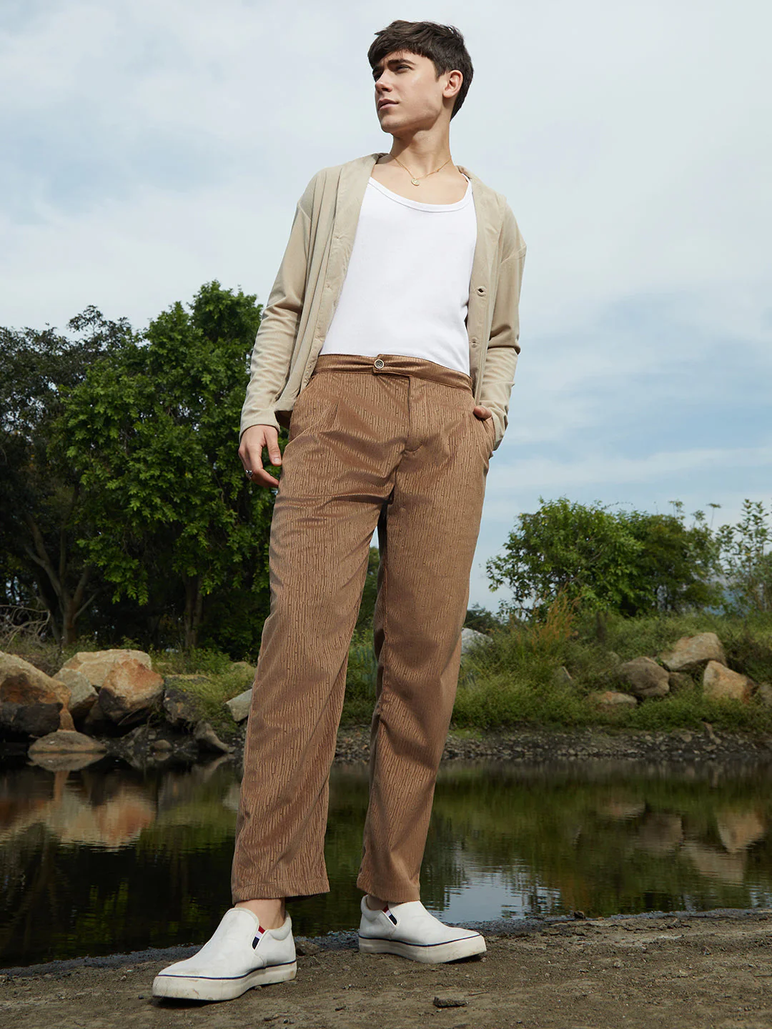 Veined Tailored Trousers - Image 6