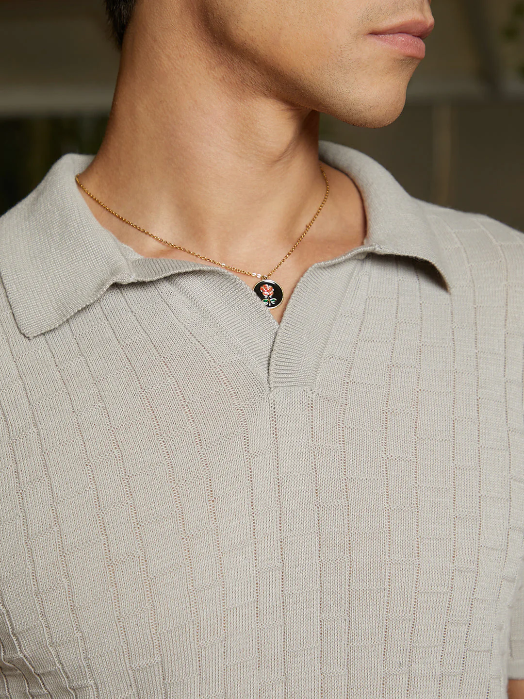 Brick-Textured Polo T-Shirt - Image 7