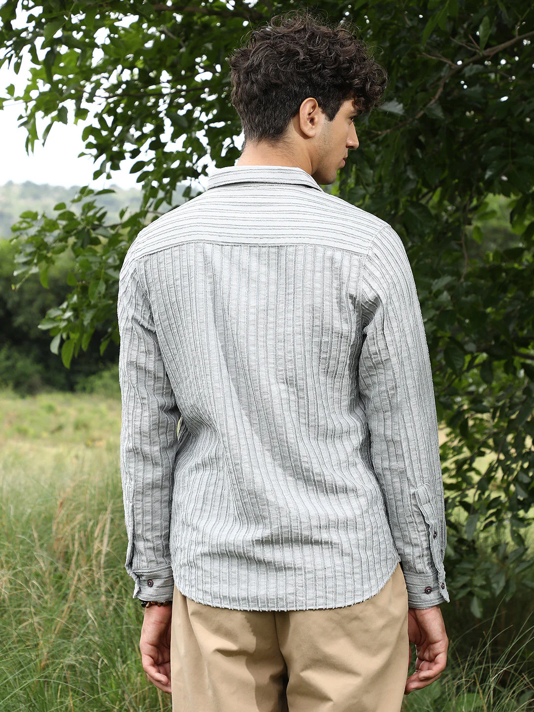 Edgy-Stripe Jacquard Shirt - Image 4