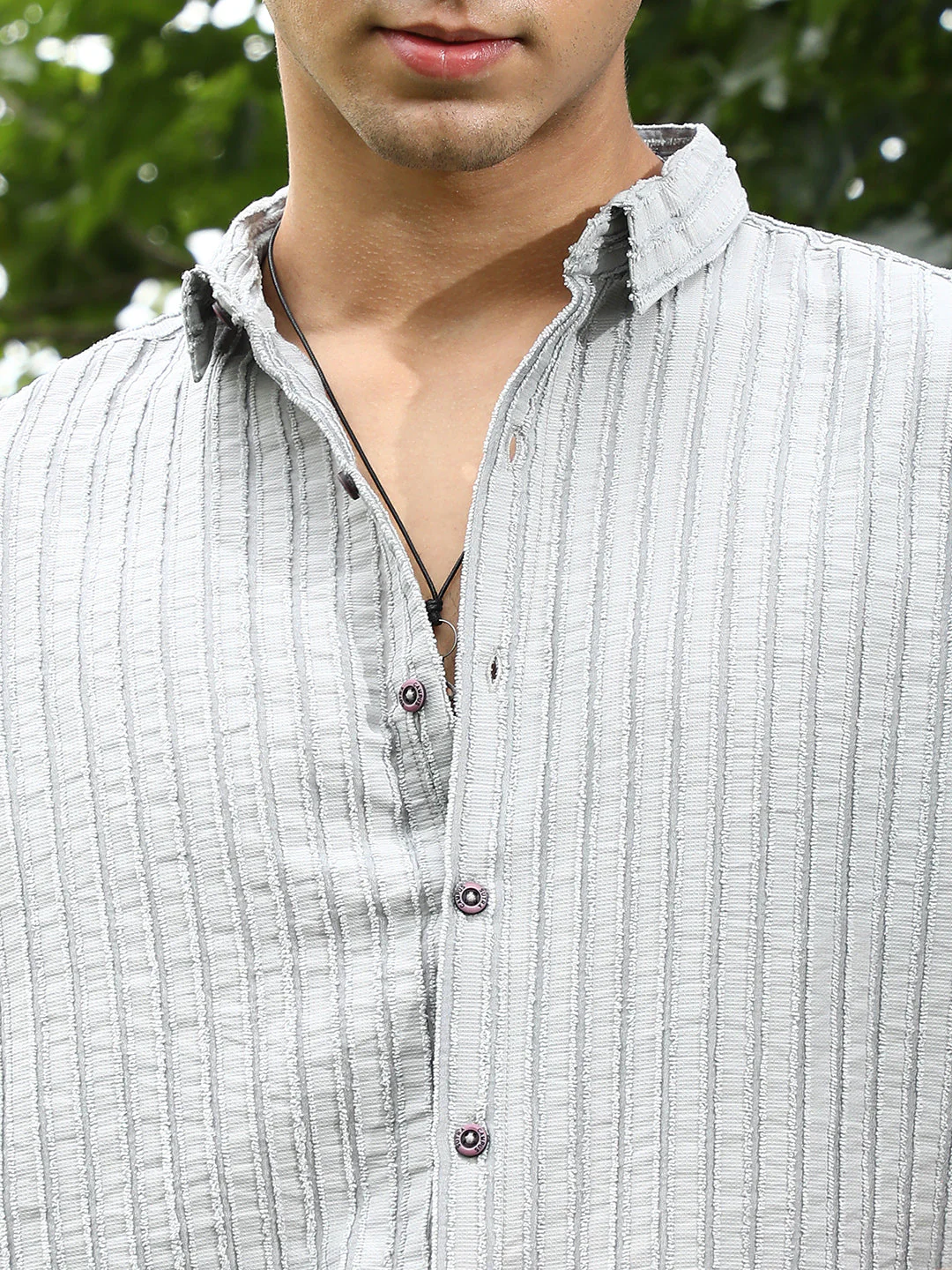 Edgy-Stripe Jacquard Shirt - Image 7