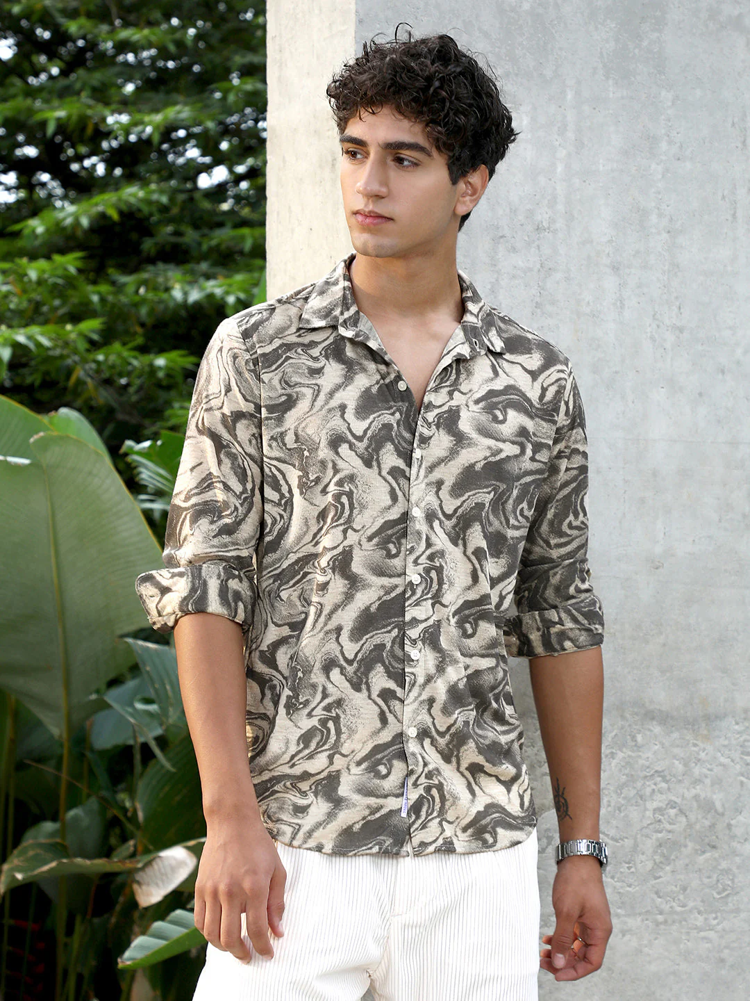 Fluid-Marble Textured Shirt - Image 2
