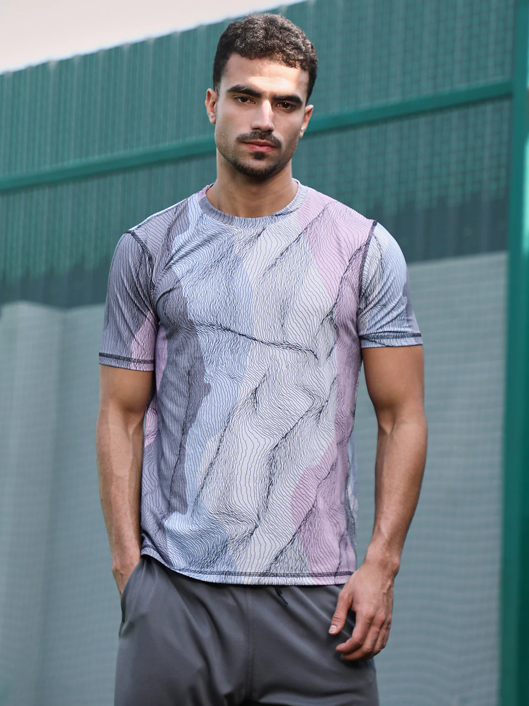 Lined-Dye Activewear T-Shirt - Image 2