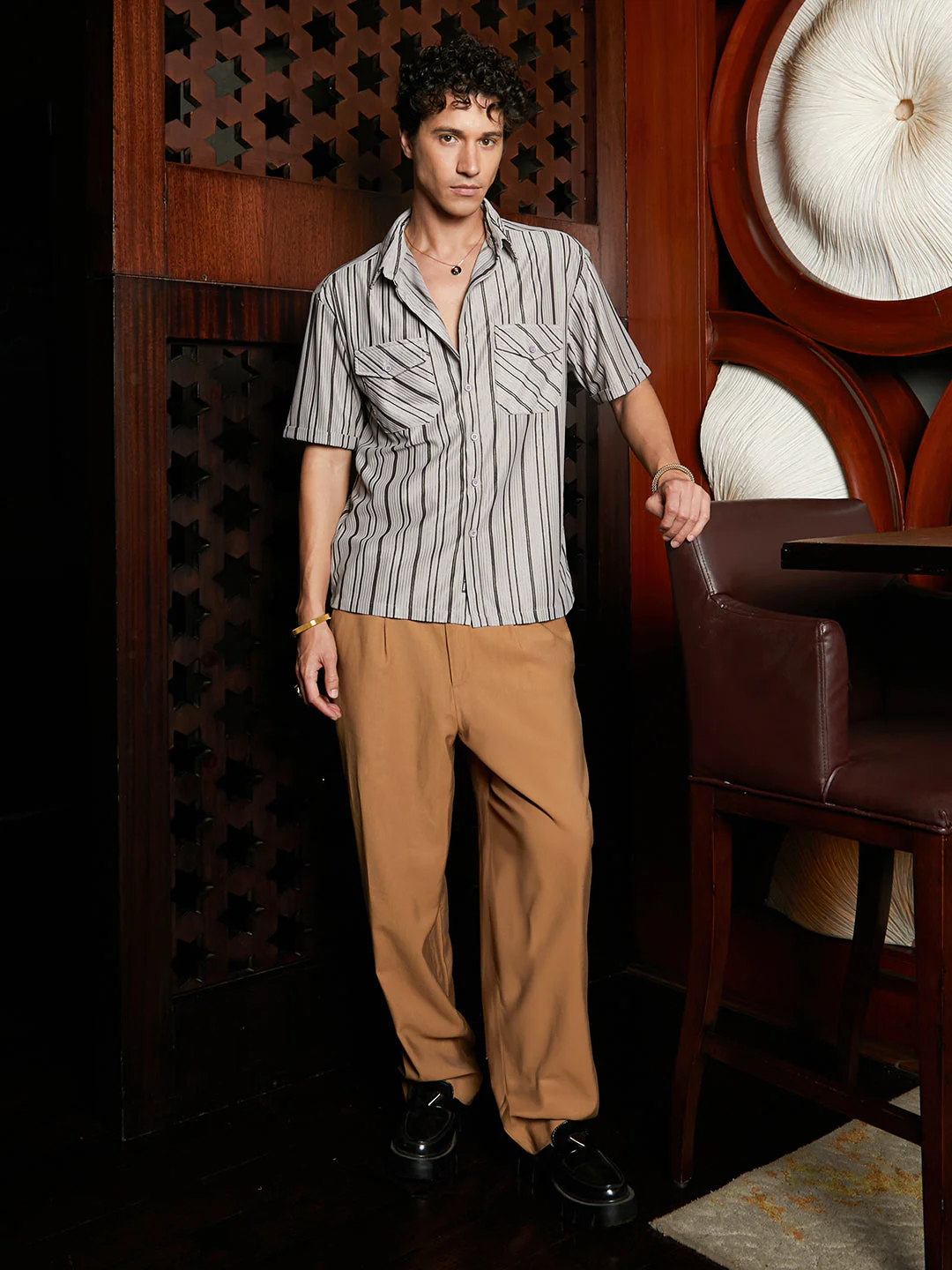 Multitrack-Striped Utility Shacket - Image 5
