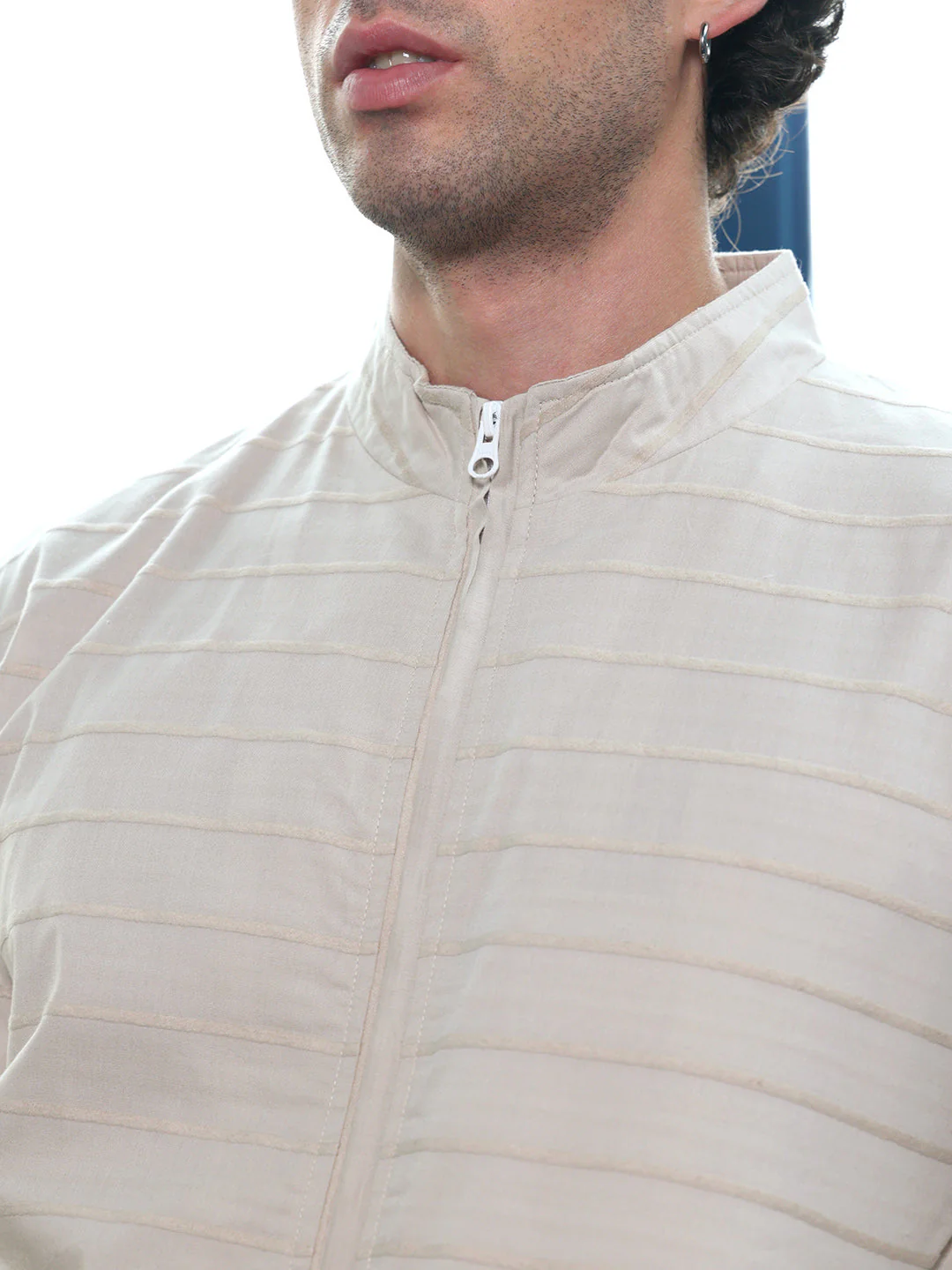 Pinline-Jacquard Bomber Jacket - Image 7