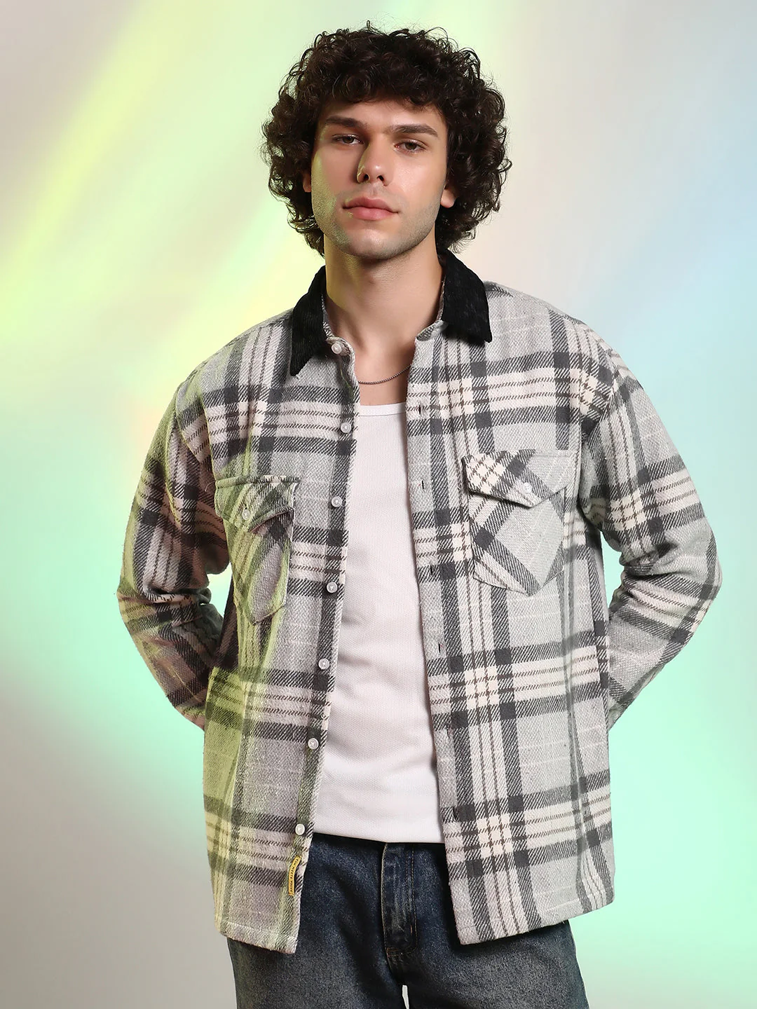 Plaid Utility Oversized Shirt - Image 2