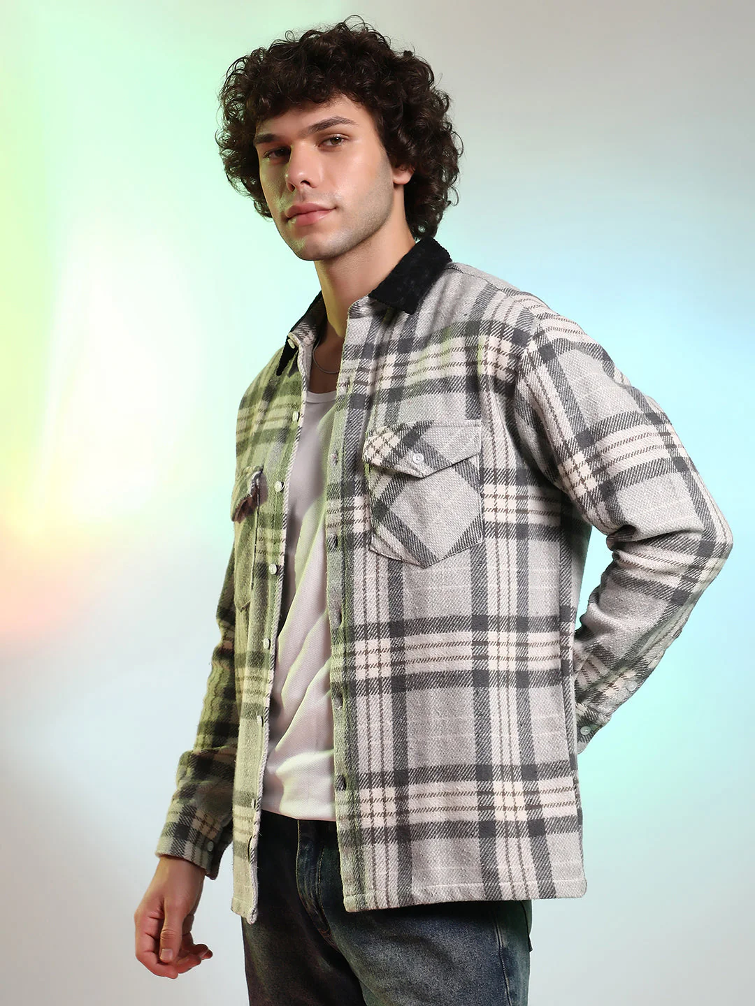 Plaid Utility Oversized Shirt - Image 3