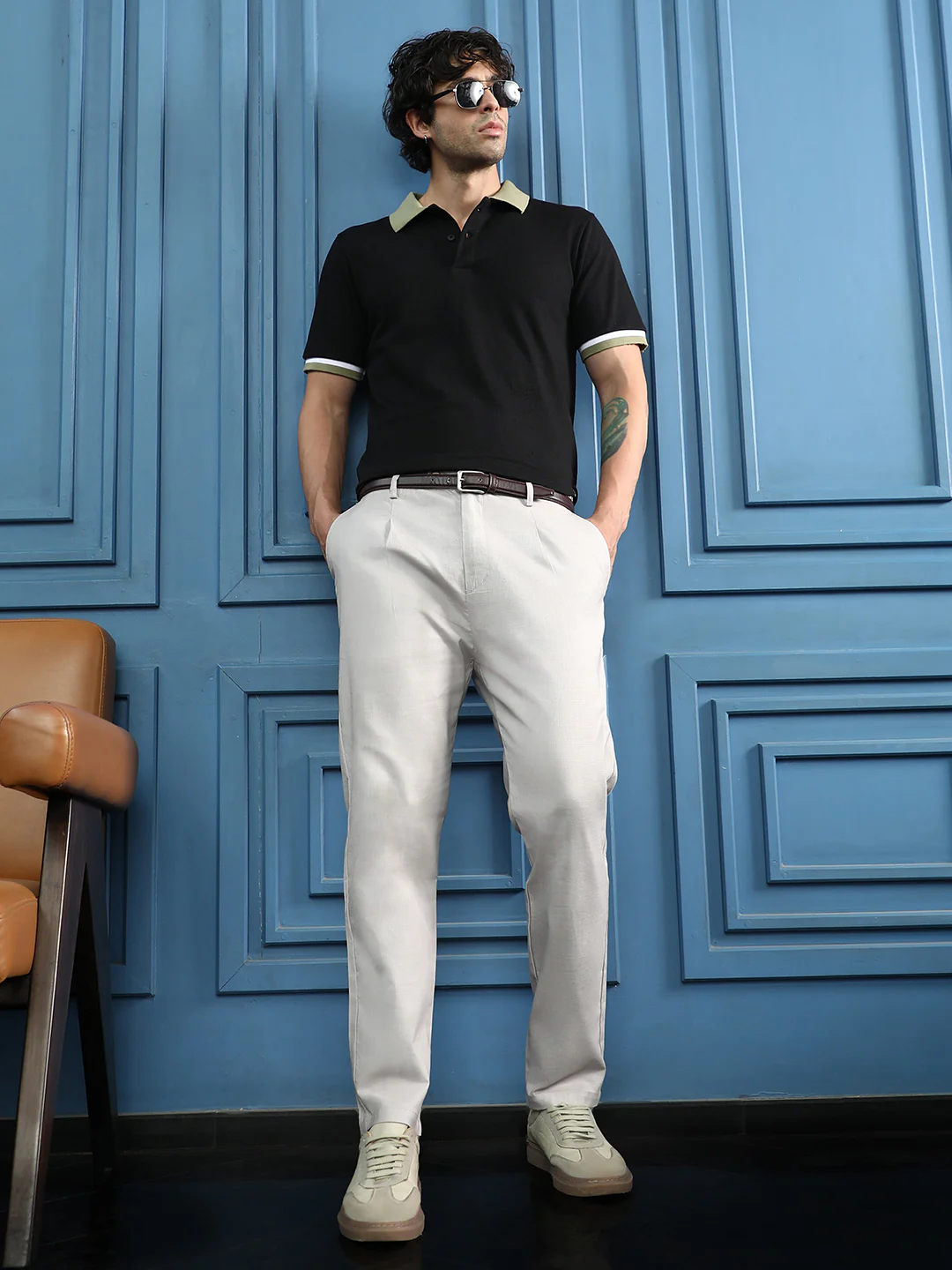 Pleated Slim-Tailored Trousers - Image 13