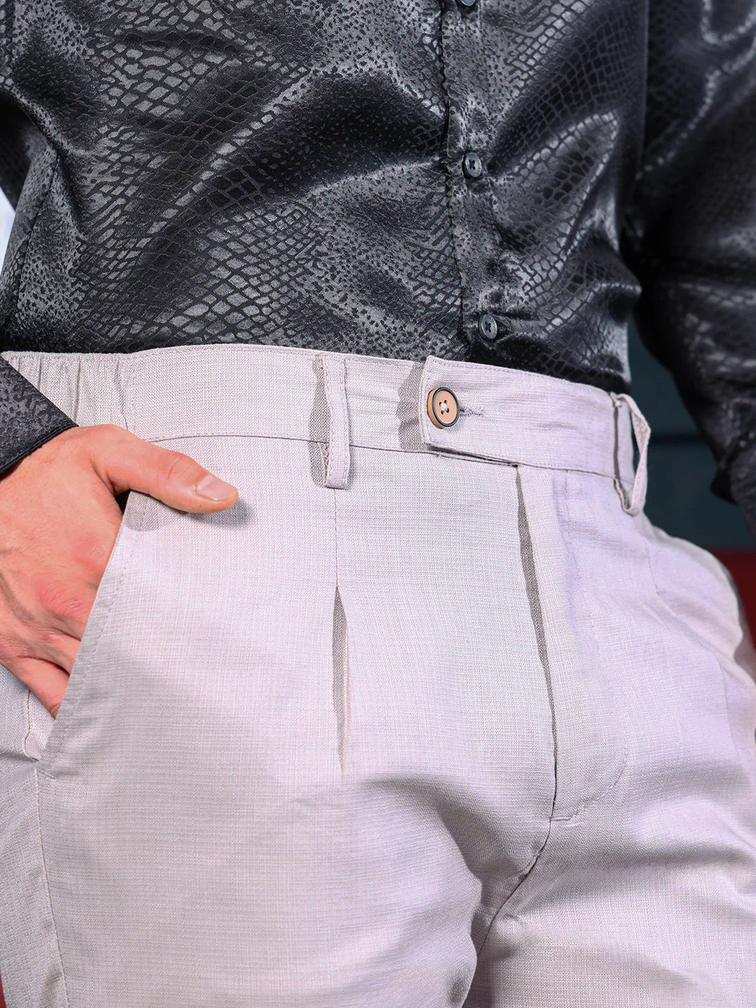 Pleated Slim-Tailored Trousers - Image 7