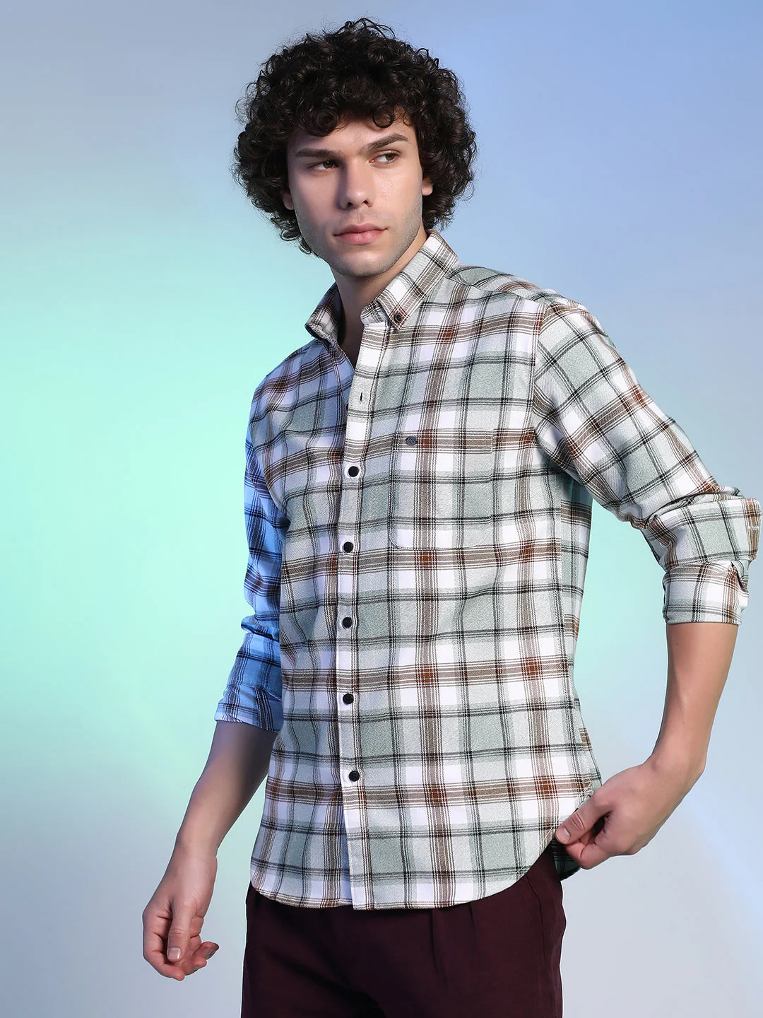 Faded-Checkered Shirt - Image 3