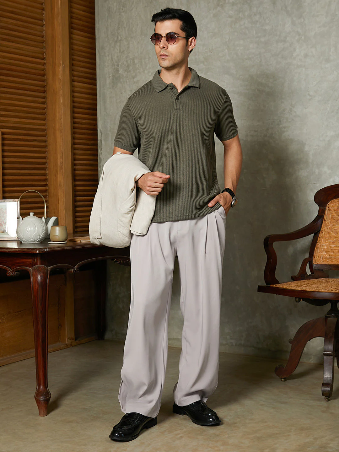 Lightweight - Straight-Cuffed Pleated Trousers - Image 6