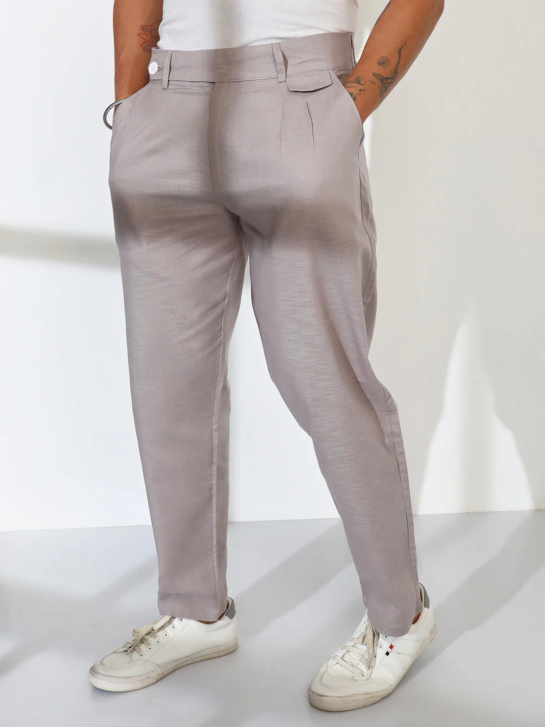 Lightweight - Tailored Linen-Blend Trousers - Image 3