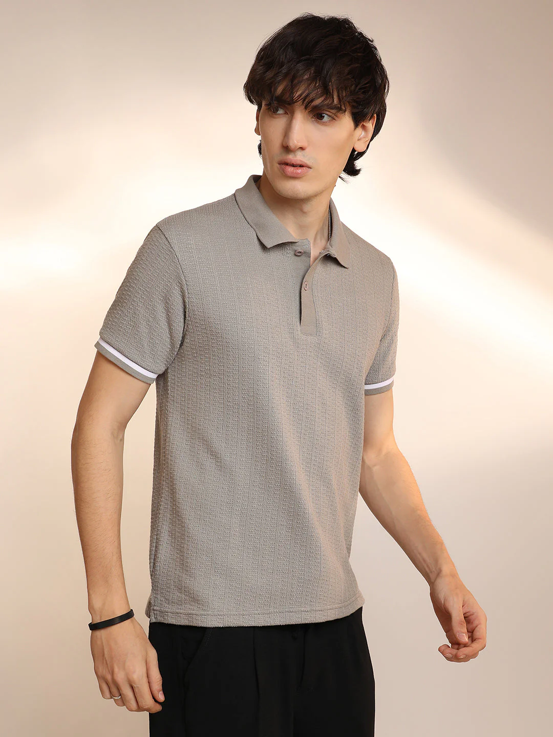 Textured Polo T-Shirt - Image 3