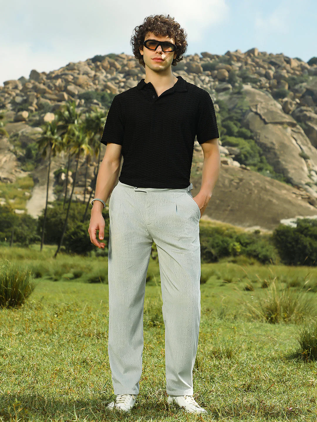 Veined Tailored Trousers - Image 6