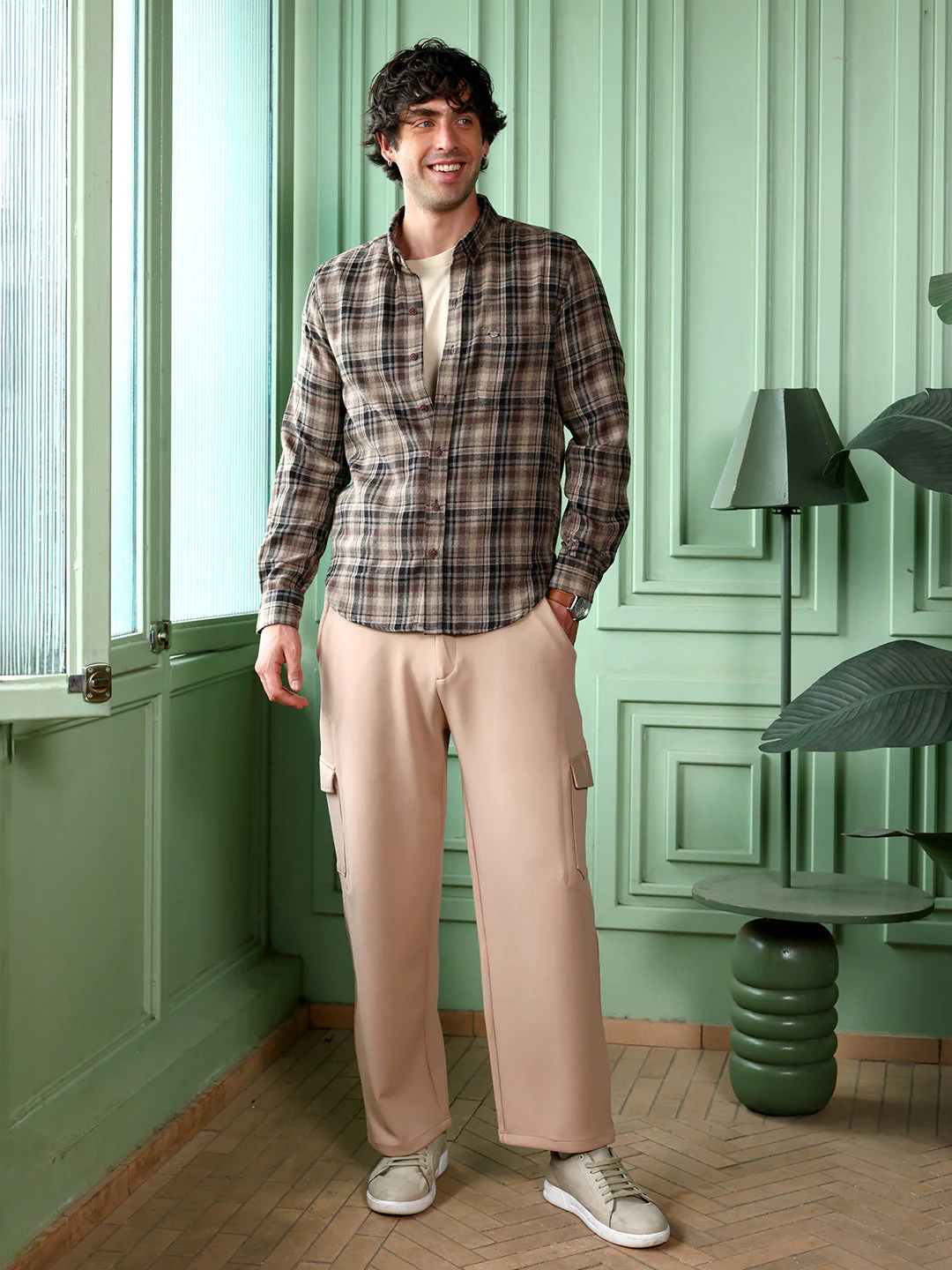 Button-Down Gradient-Plaid Shirt - Image 5