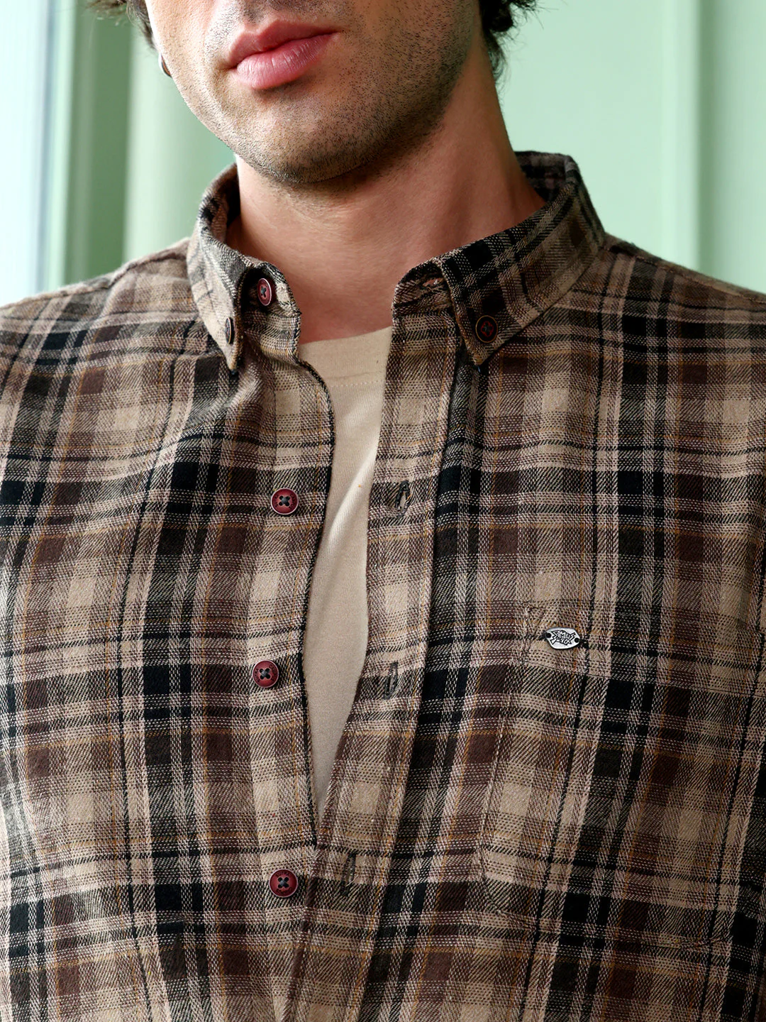 Button-Down Gradient-Plaid Shirt - Image 7