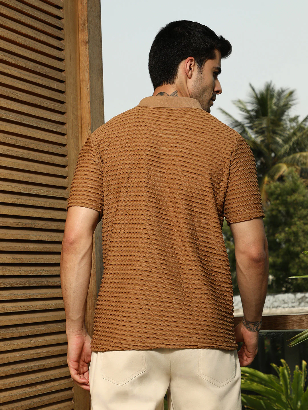 Crease-Tactile Cuban Polo T-Shirt - Image 4