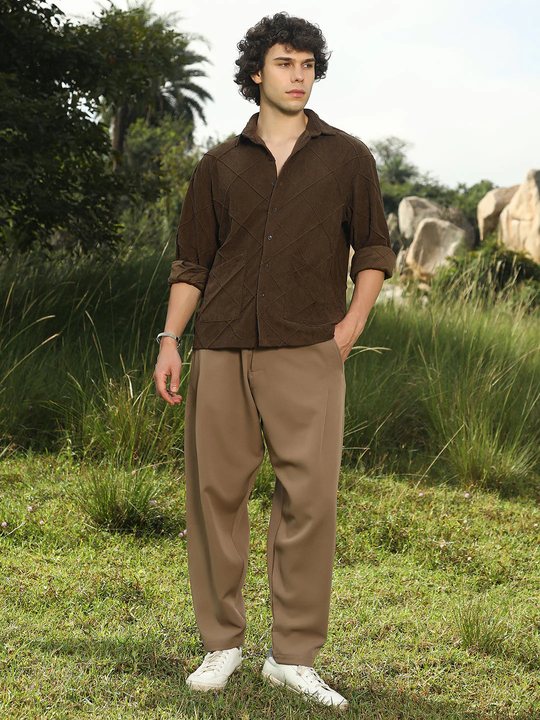 Crosshatch-Tactile Oversized Shirt - Image 5