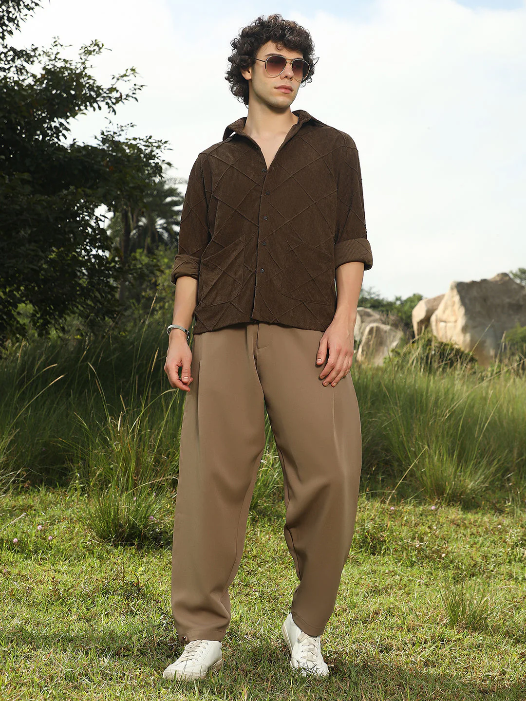 Crosshatch-Tactile Oversized Shirt - Image 6