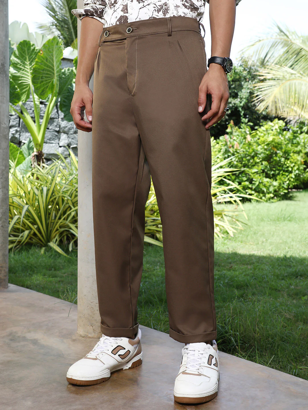 Extended-Waistband Straight Trousers - Image 3