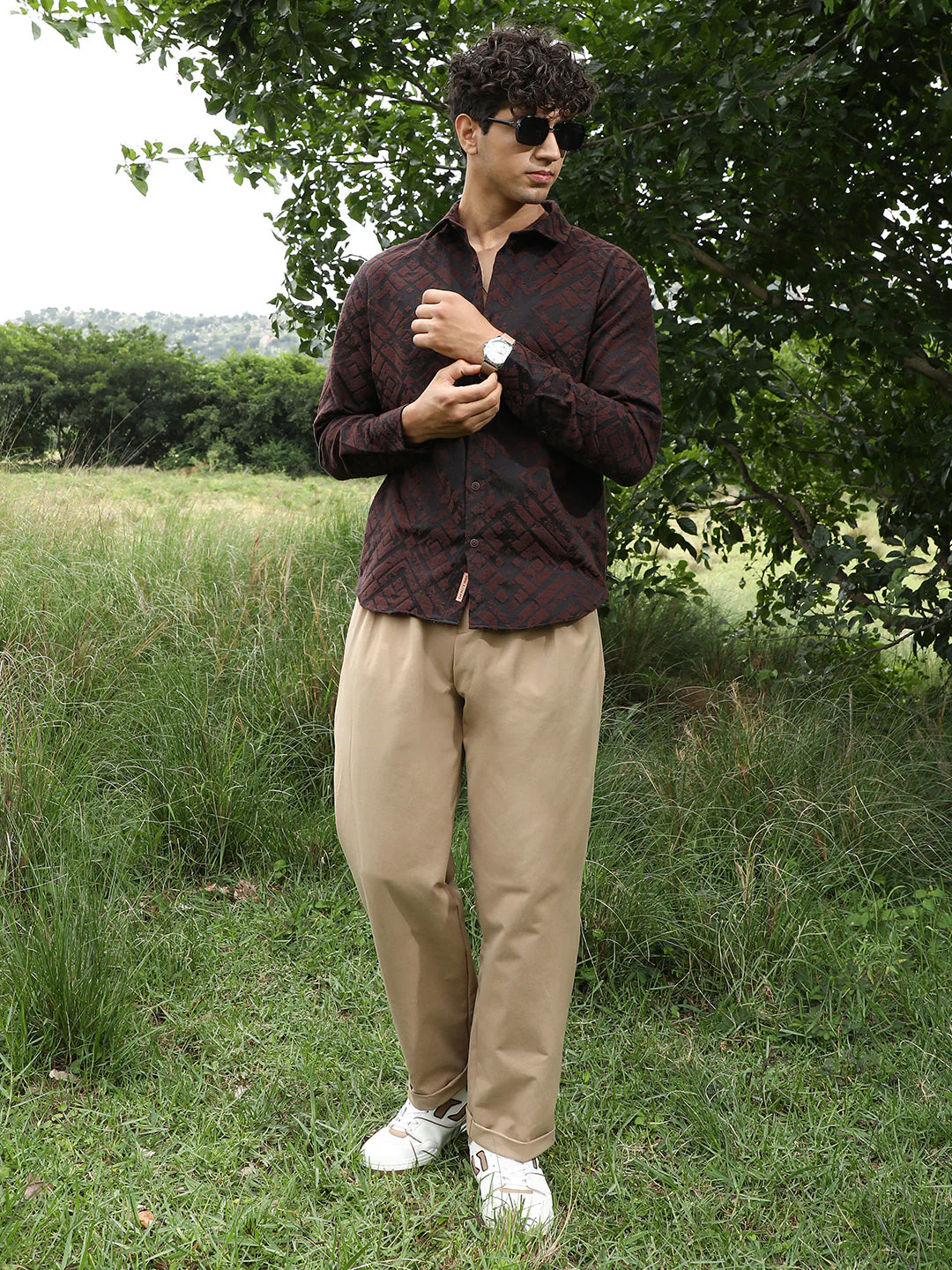 Faded-Cubic Jacquard Shirt - Image 6