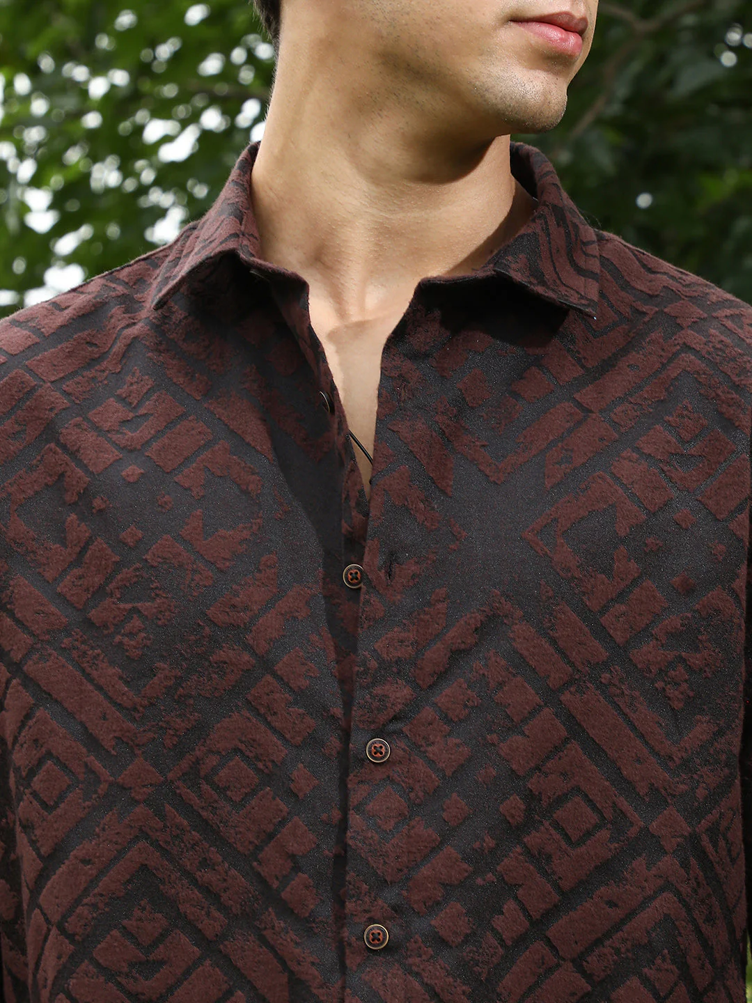 Faded-Cubic Jacquard Shirt - Image 7