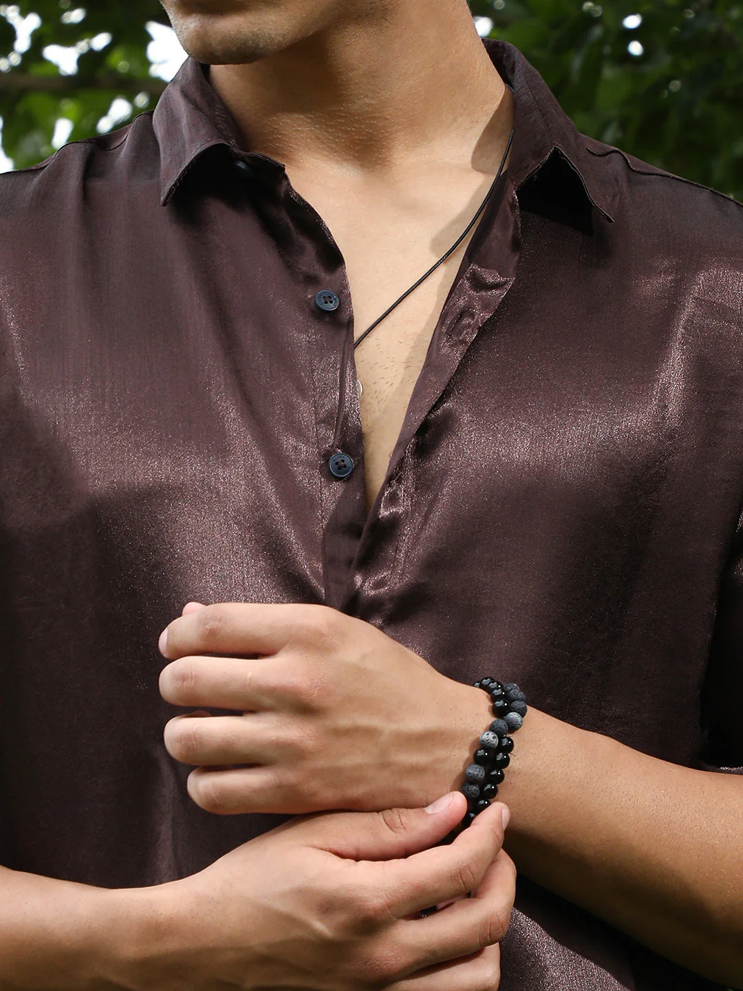 Gleaming Crushed-Satin Shirt - Image 7