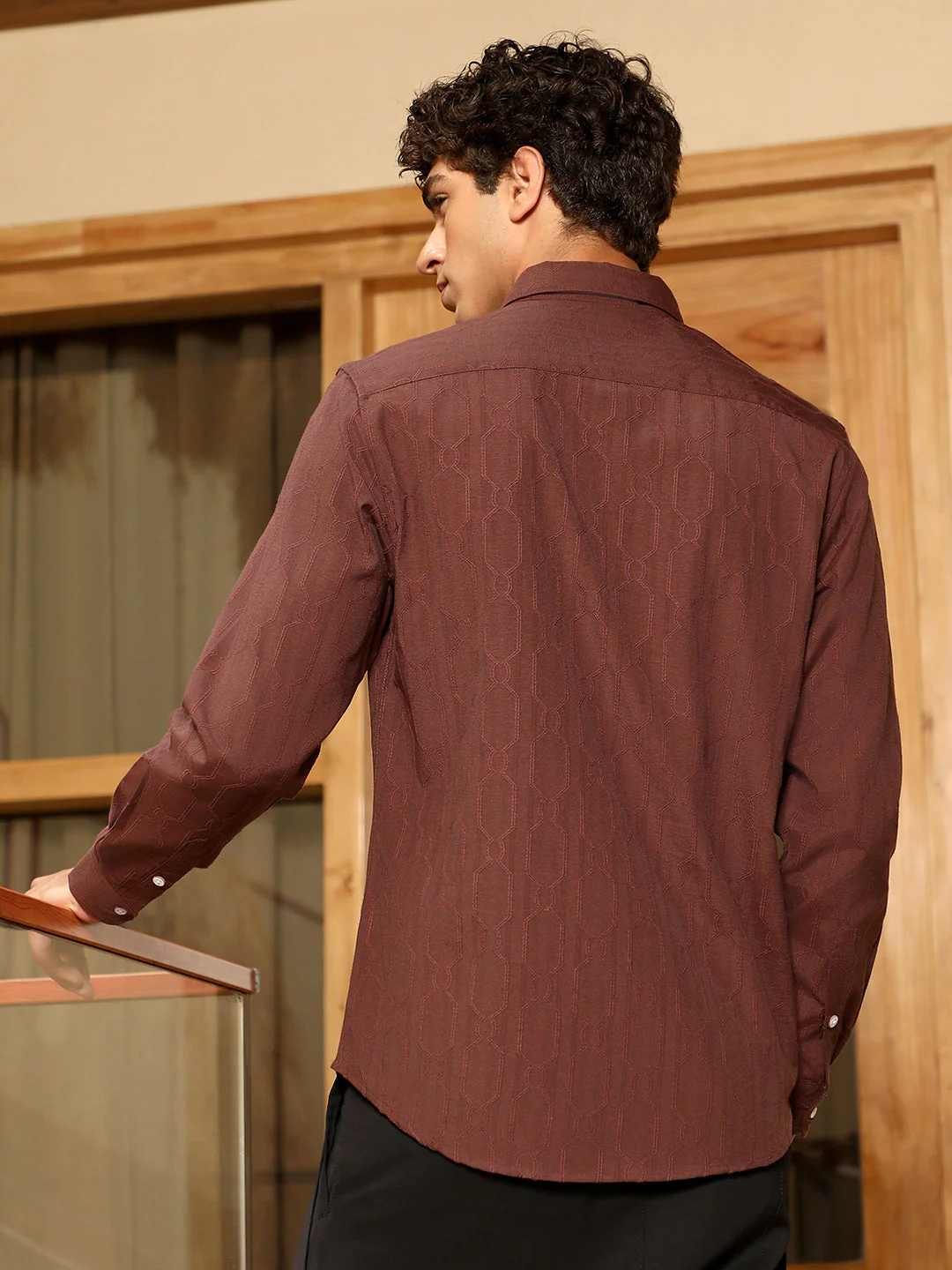Indie-Geometric Jacquard Shirt - Image 4