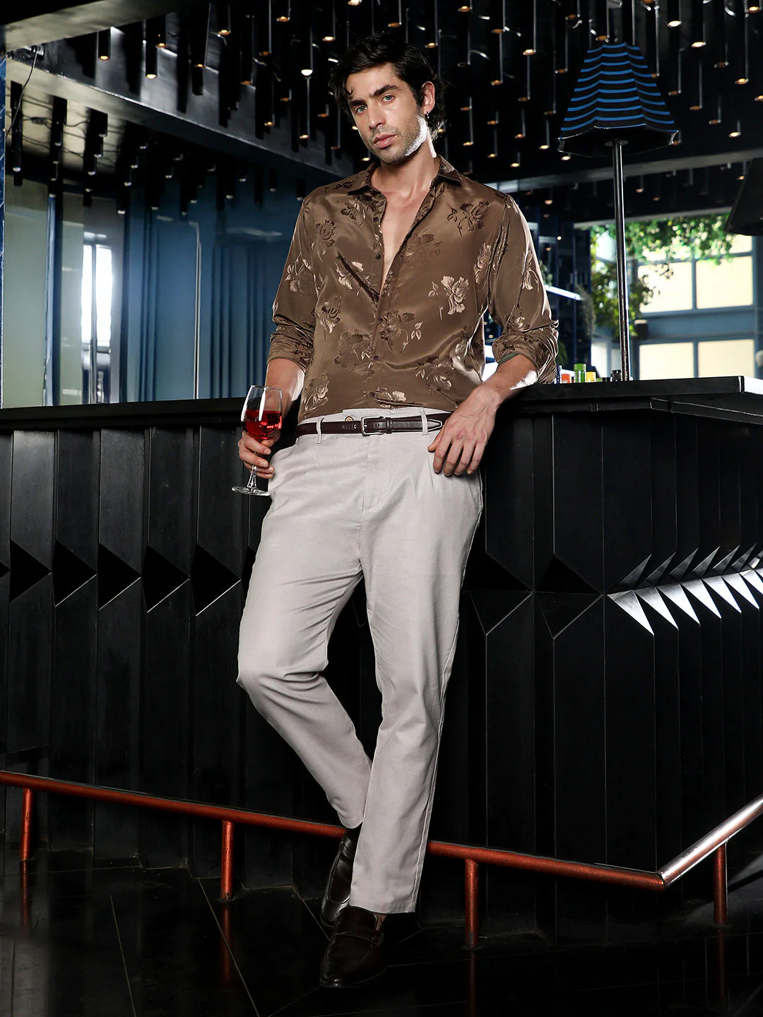 Roses-Jacquard Satin Shirt - Image 6