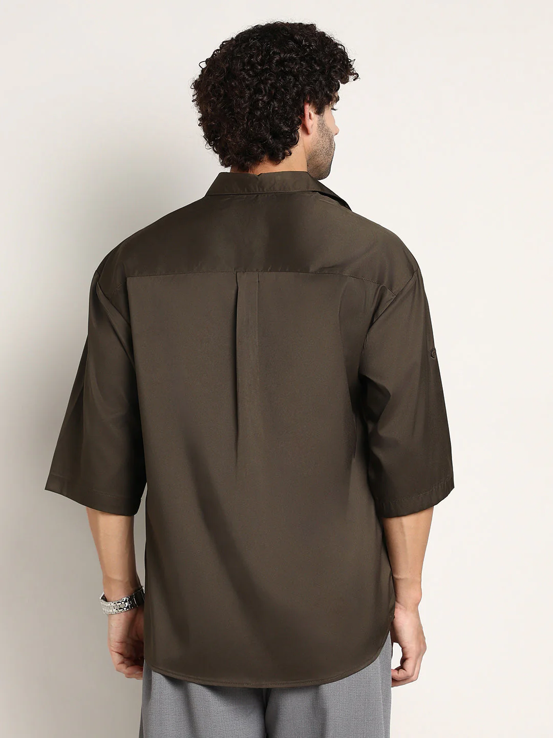 Satin-Utility Oversized Shirt - Image 4