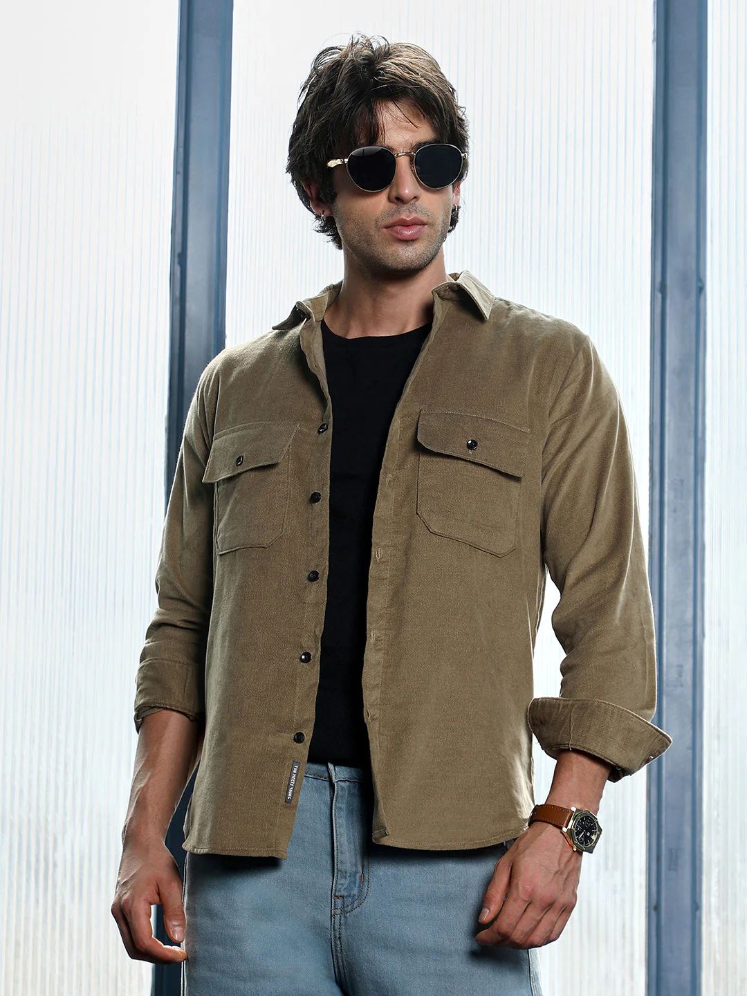 Solid-Brushed Utility Shirt