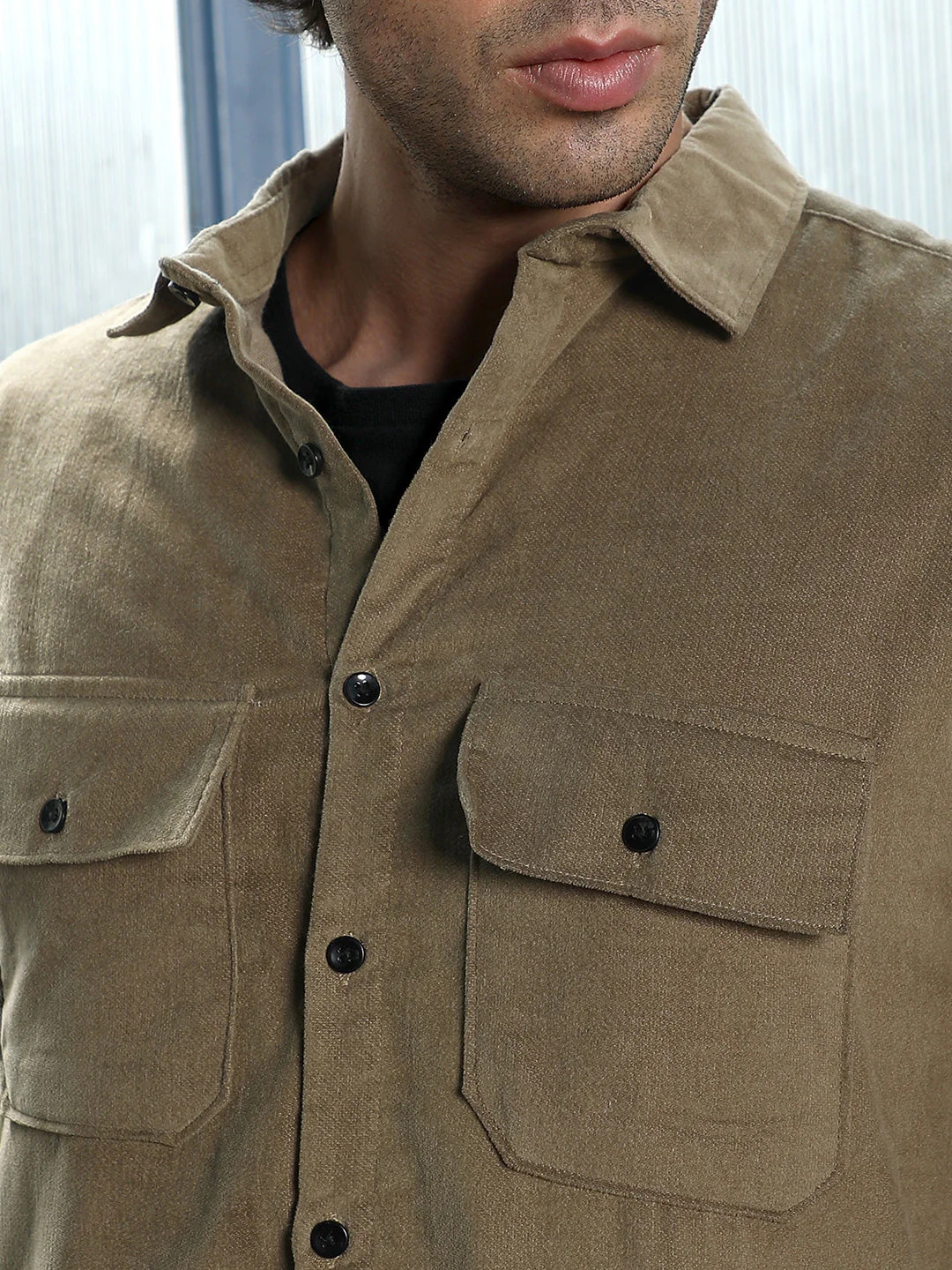 Solid-Brushed Utility Shirt - Image 7