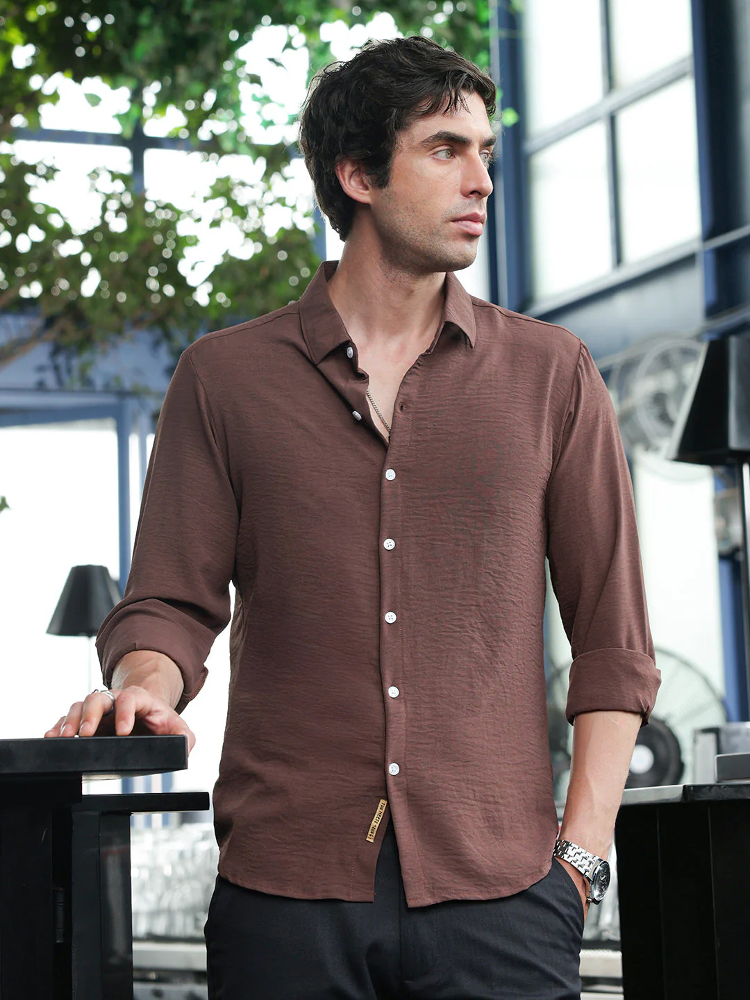 Solid Relaxed Shirt - Image 2