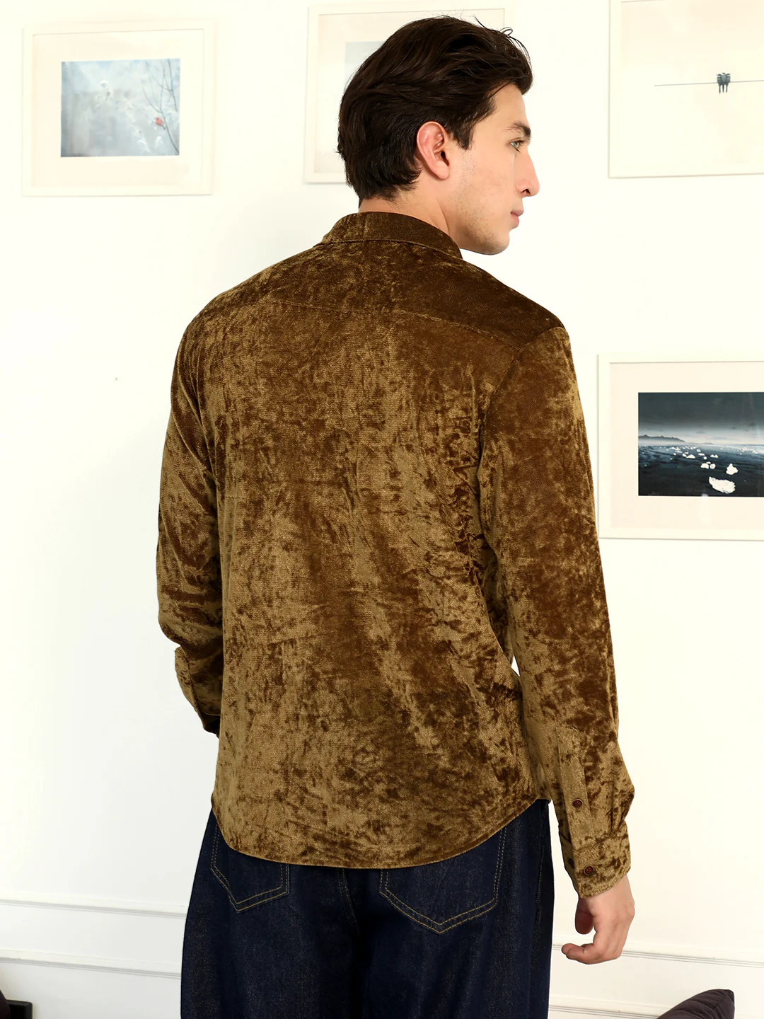 Solid Velvet Shirt - Image 4