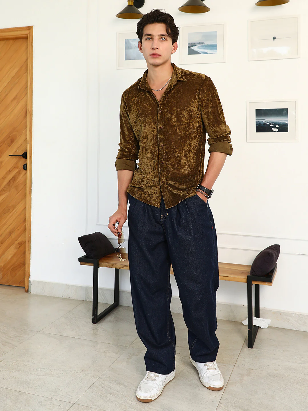 Solid Velvet Shirt - Image 6