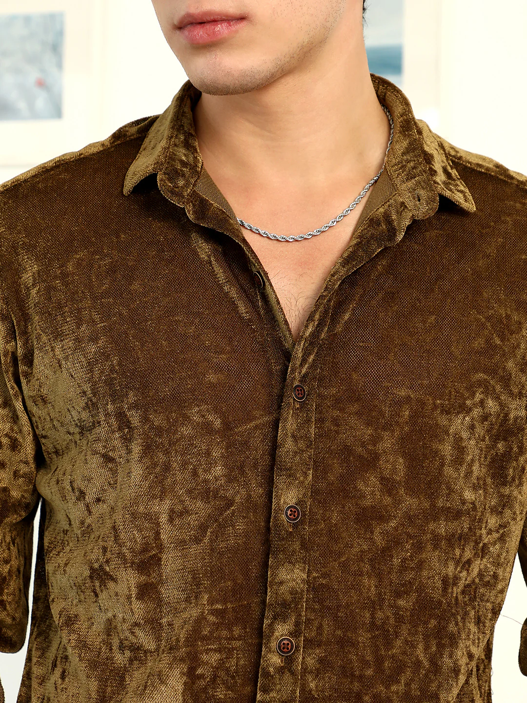 Solid Velvet Shirt - Image 7
