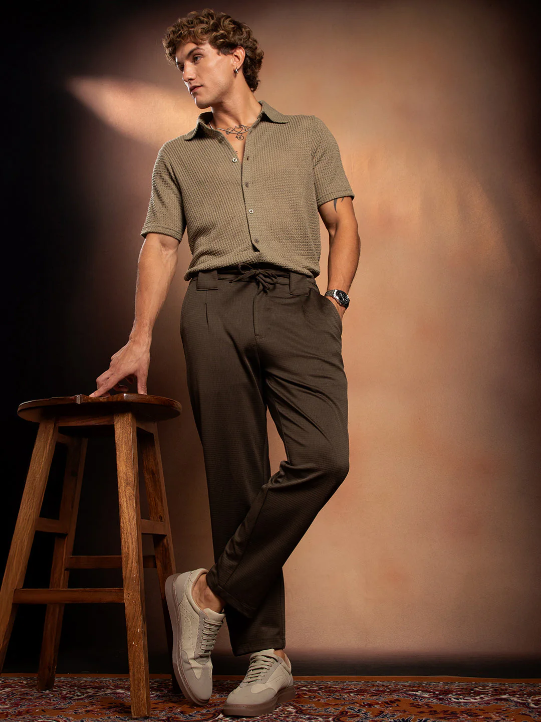 Waffle Chino Trousers - Image 6
