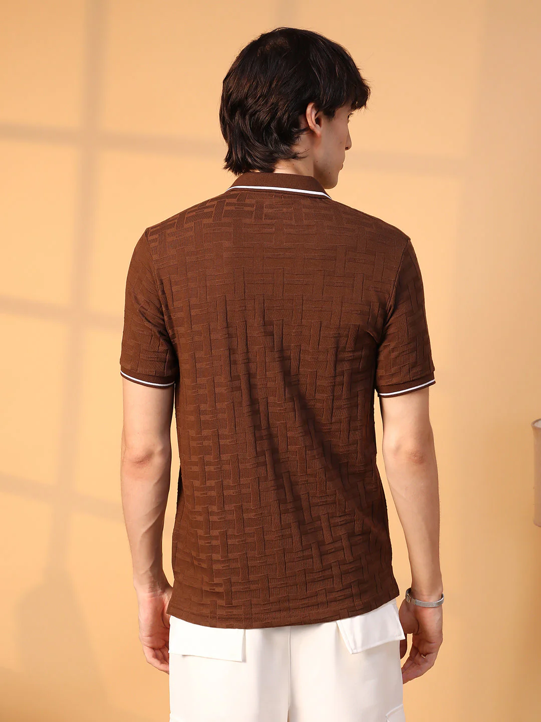Weave-Textured Polo T-Shirt - Image 5