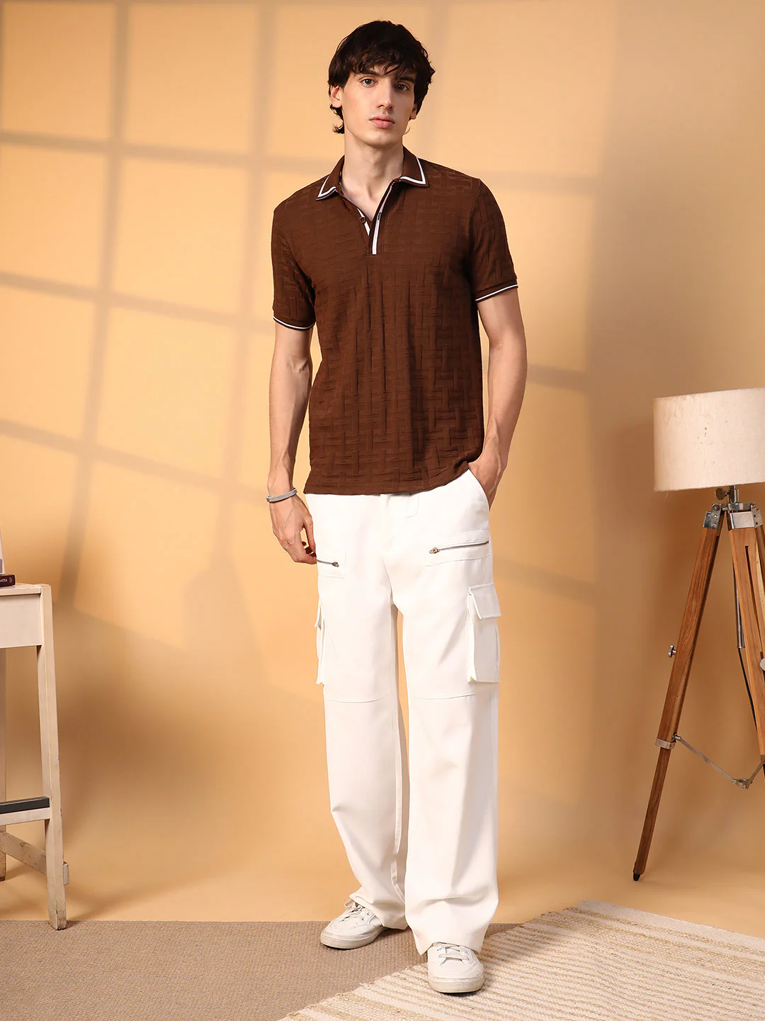Weave-Textured Polo T-Shirt - Image 7
