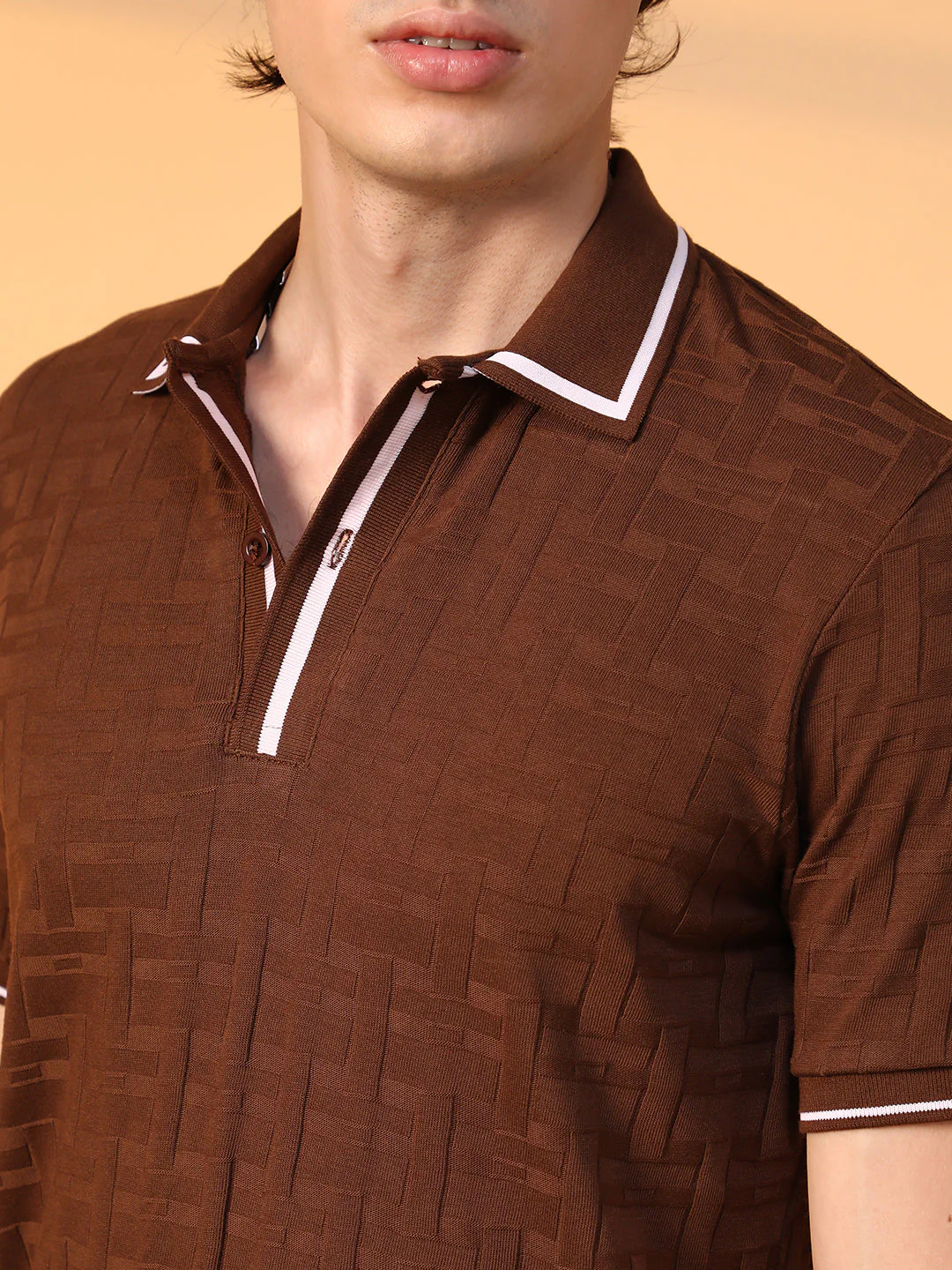 Weave-Textured Polo T-Shirt - Image 8