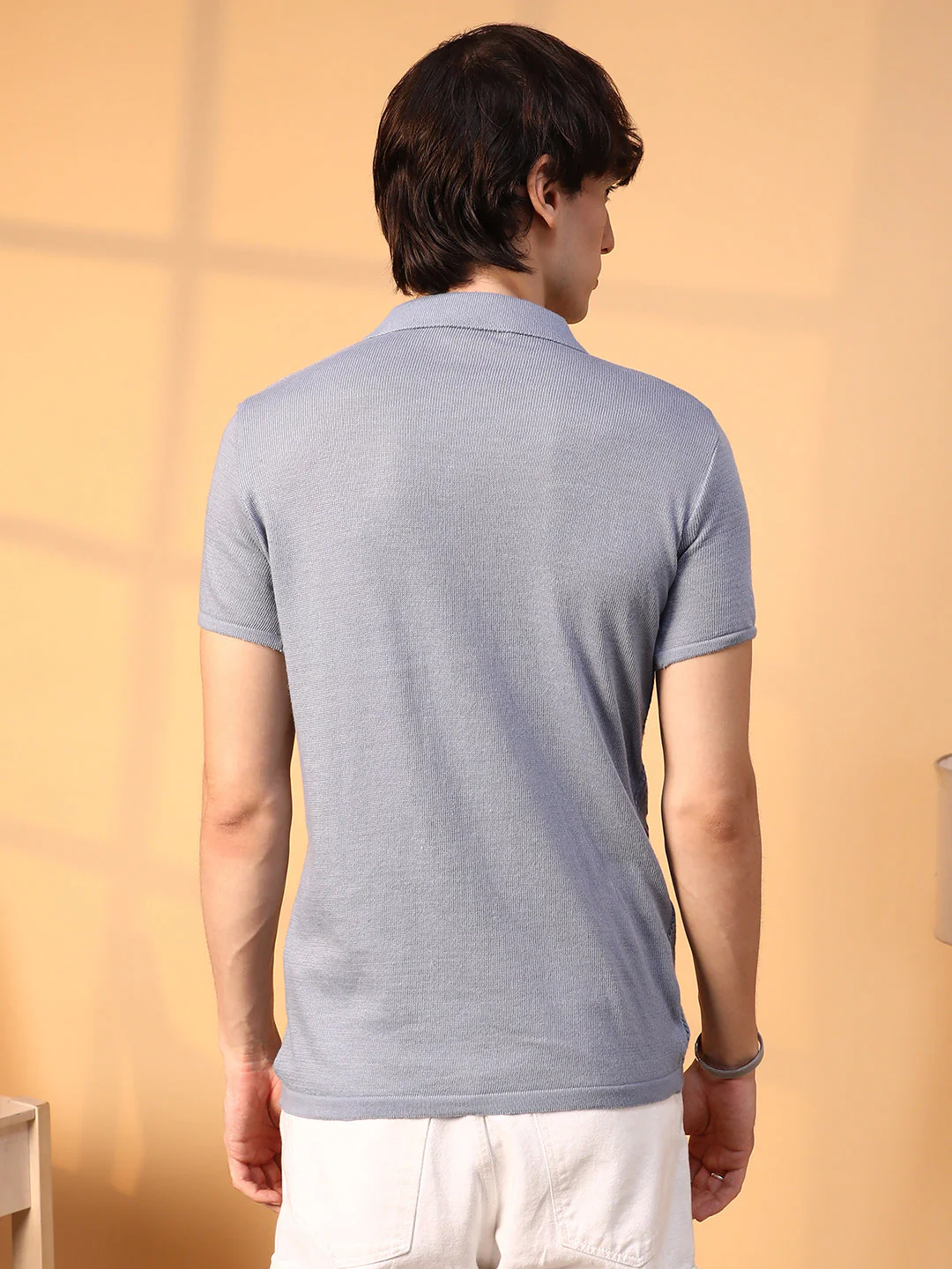 Block-Textured Polo T-Shirt - Image 4