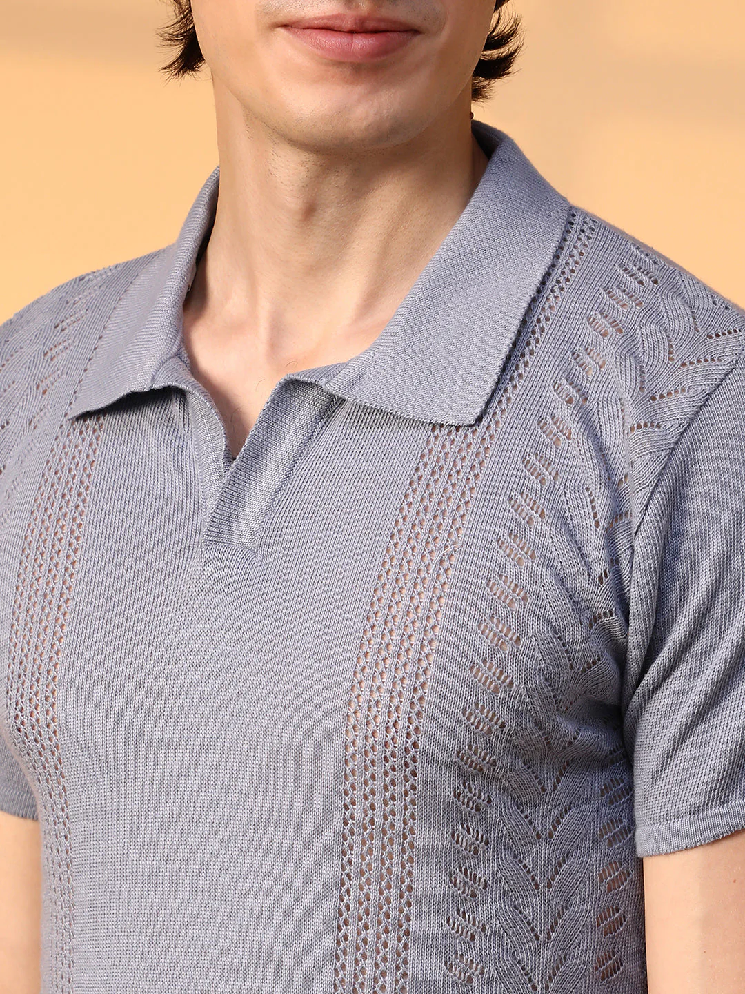 Block-Textured Polo T-Shirt - Image 7
