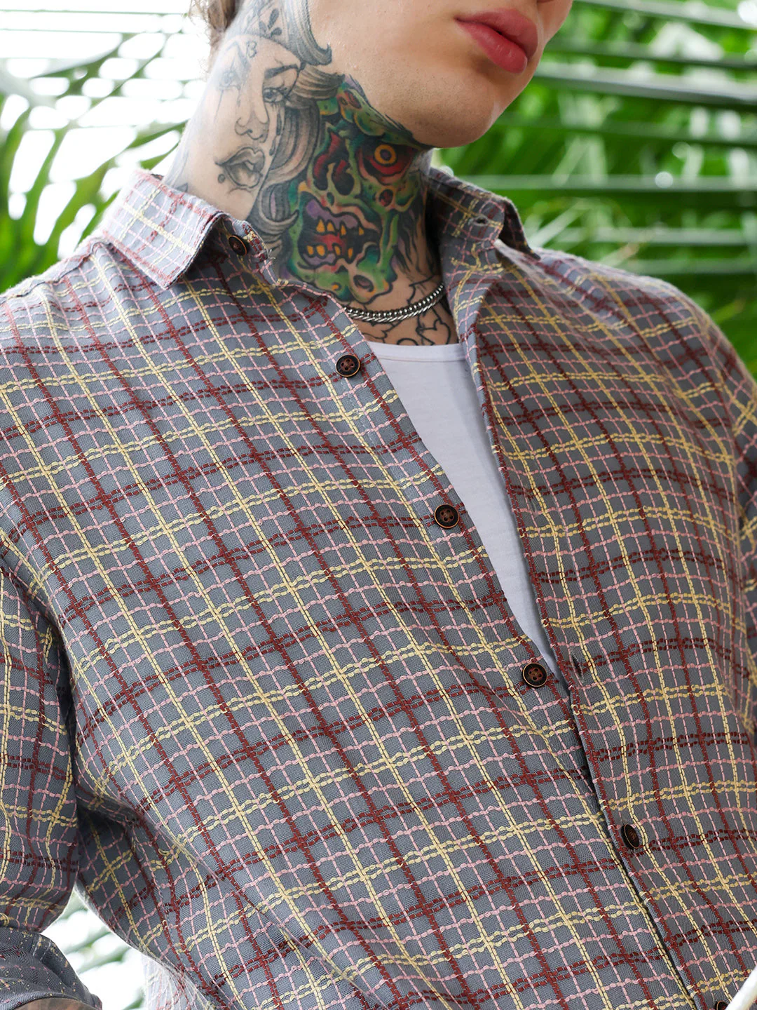 Woven Contrast-Check Shirt - Image 7
