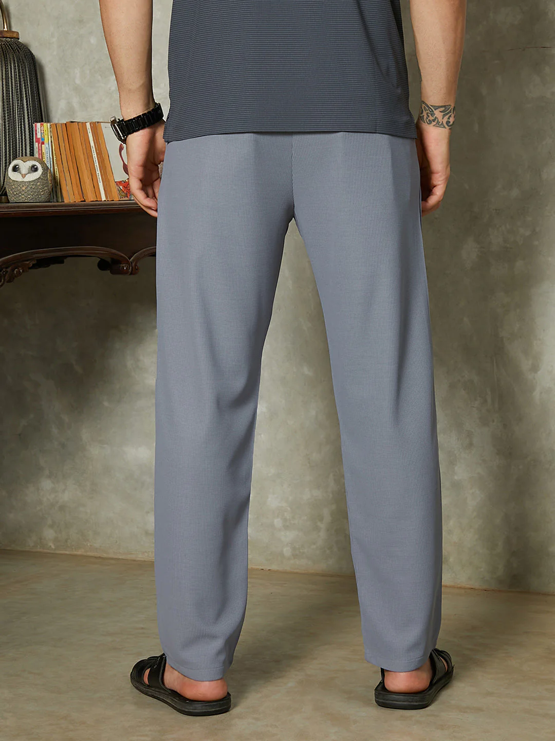 Micro-Waffle Chino Trousers - Image 4