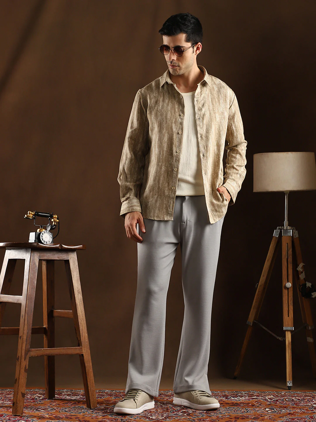 Micro-Waffle Cuffed Trousers - Image 6