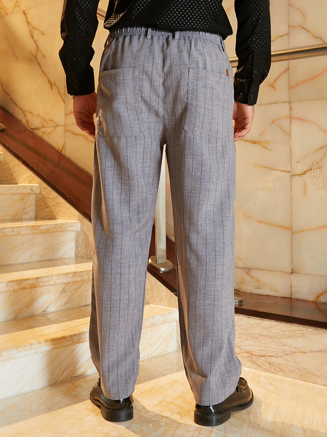 Lightweight - Pinstriped Chino Trousers - Image 4