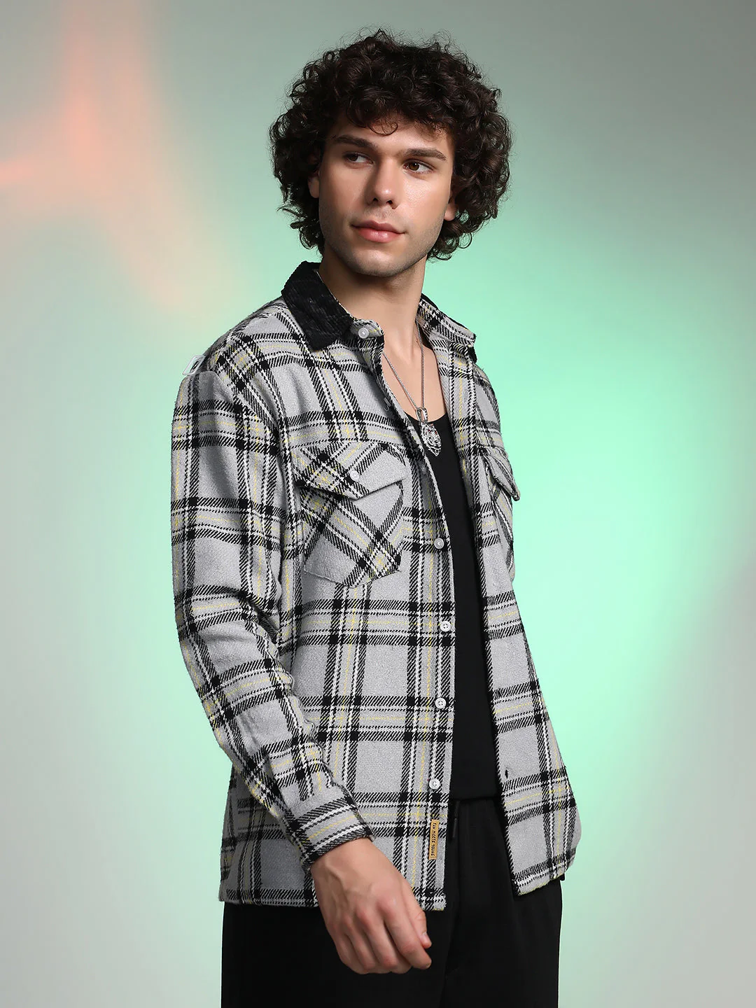 Plaid Utility Oversized Shirt - Image 3