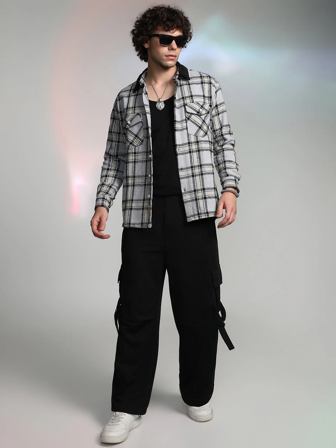 Plaid Utility Oversized Shirt - Image 6