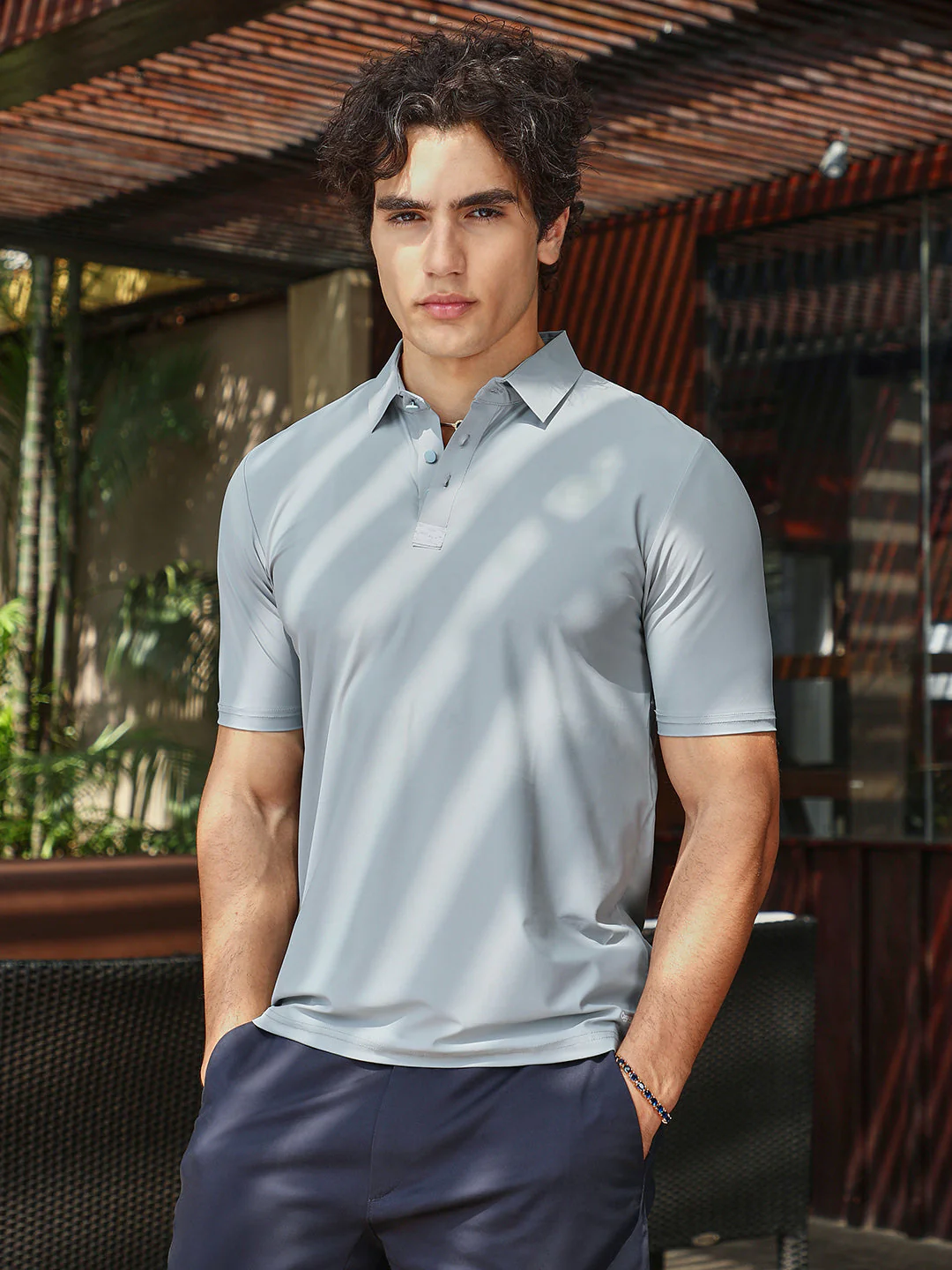 Seamless Solid Polo T-Shirt - Image 2
