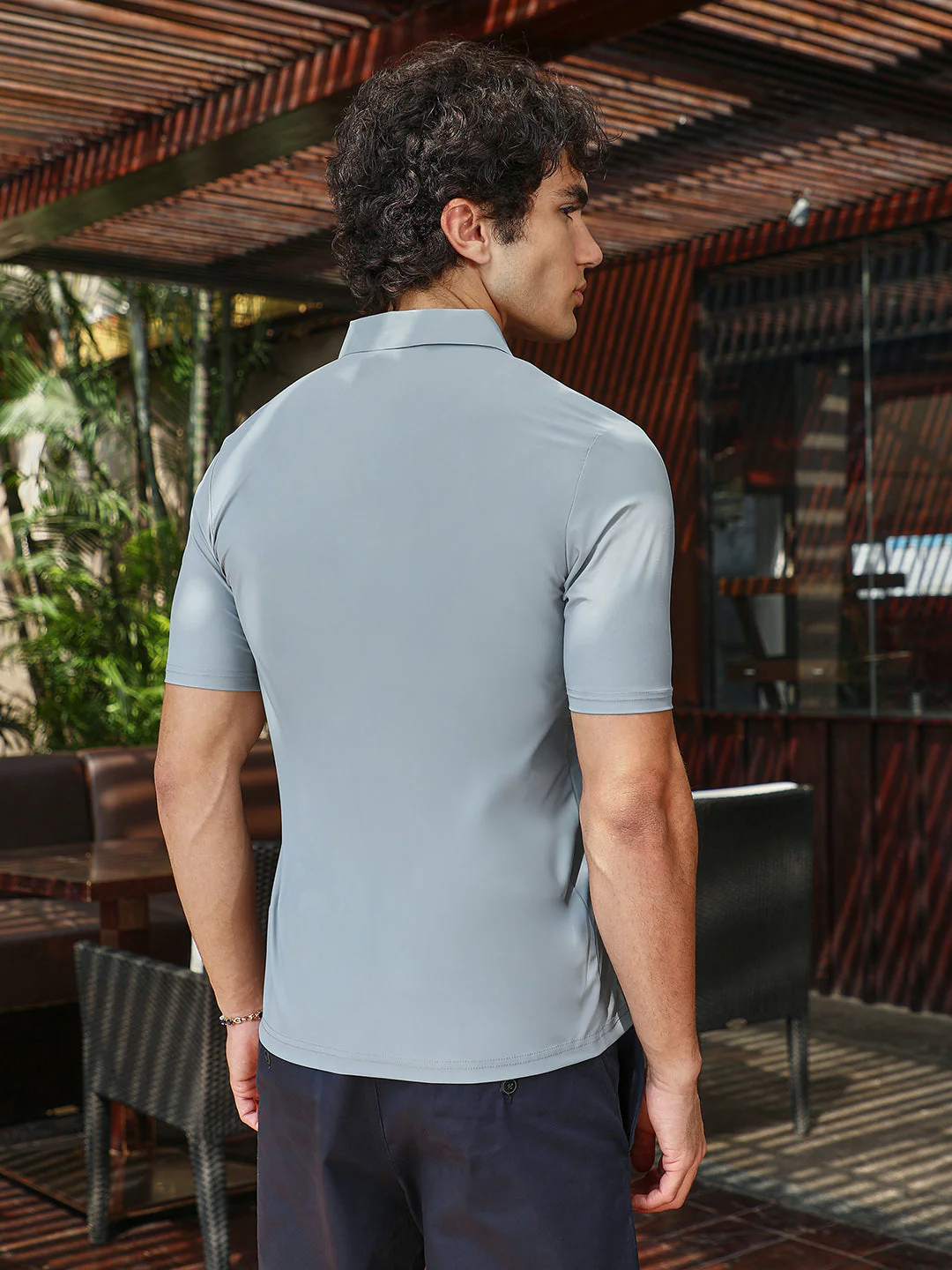 Seamless Solid Polo T-Shirt - Image 4