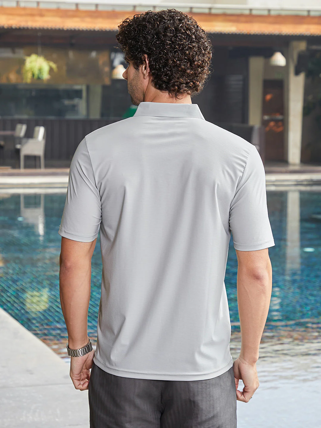 Seamless Waffle Polo T-Shirt - Image 4